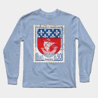 Vintage 1983 Stamp from France Long Sleeve T-Shirt